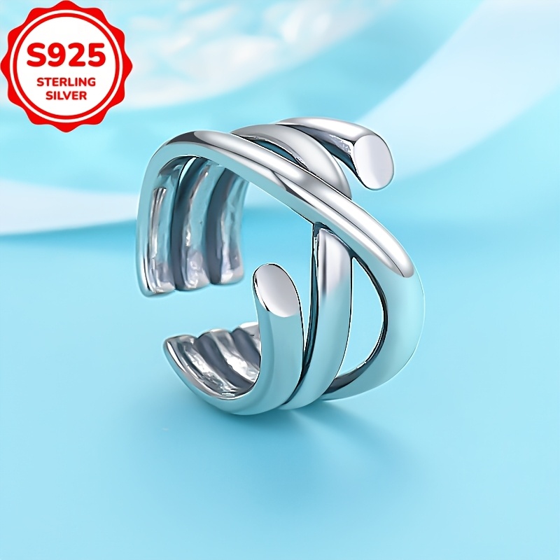 925 Sterling Silver Interlinked Rings Low Allergy Twisted for Men & Women